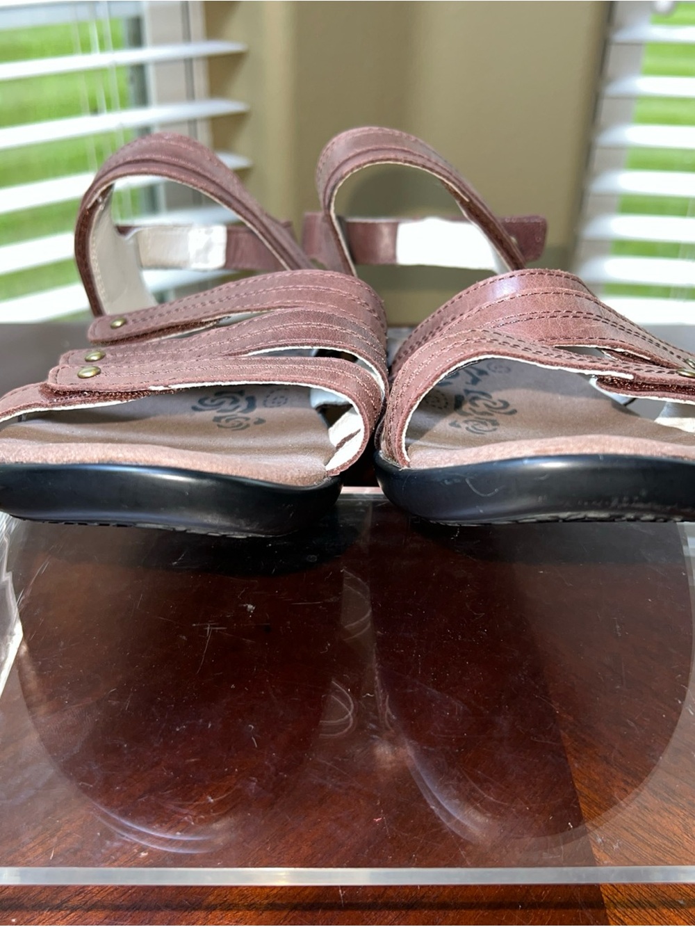Propet Women Aurora Wedge Sandal Sz 9.5W(D) Brown Hook and Loop Straps Comfort - Picture 3 of 13